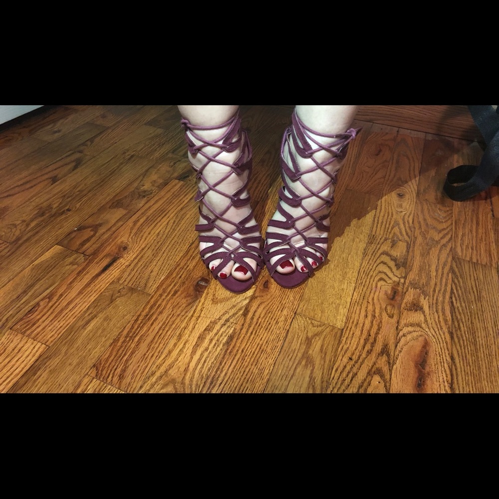 Red Kiss Lace Up Heels!
